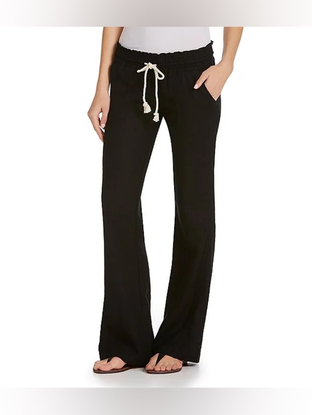 Oceanside Linen Blend Wide Leg Pants